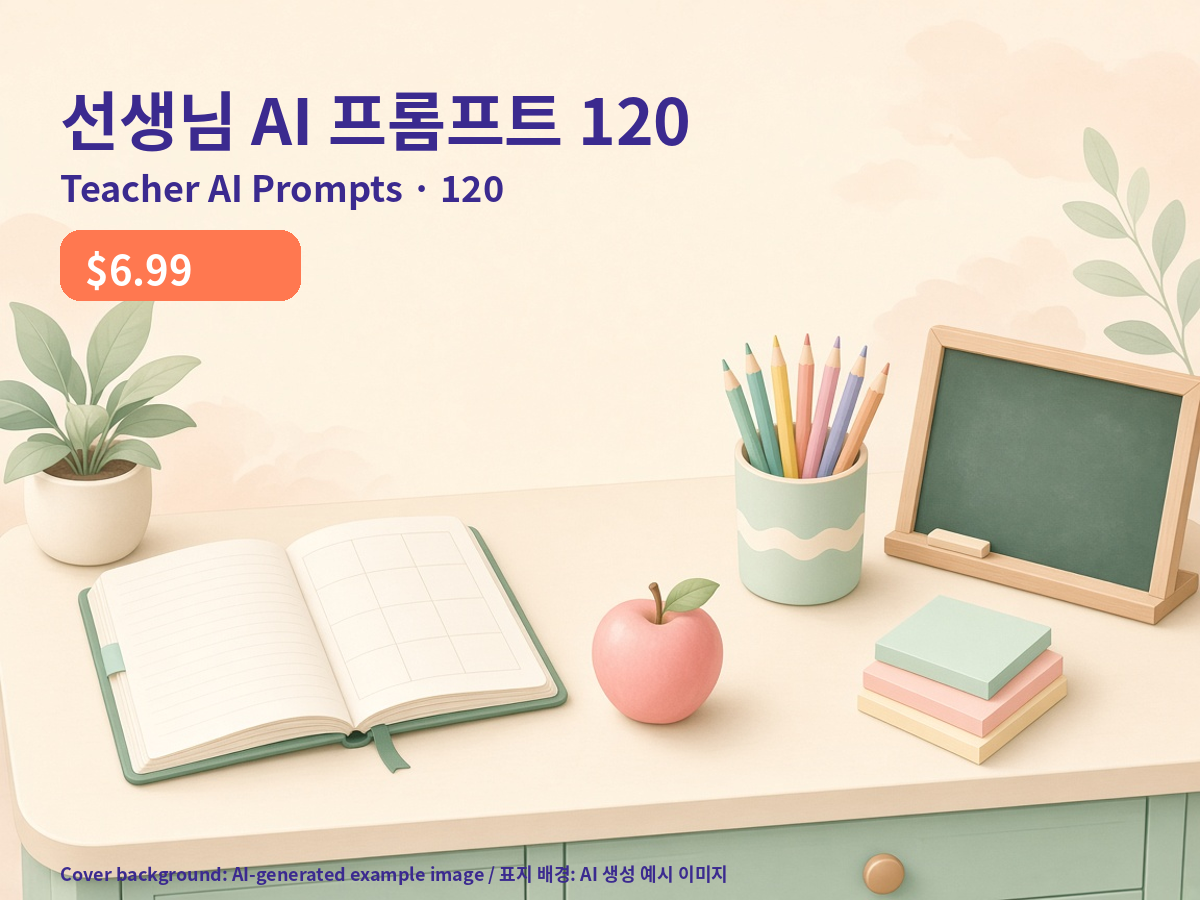 선생님 AI 프롬프트 120개 — 수업안·평가·학부모 문자